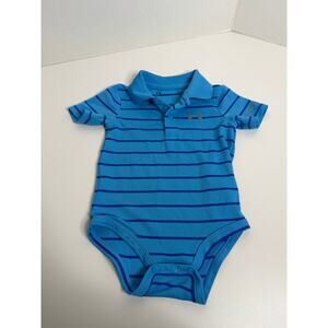 Under Armour Baby Boy Polo Bodysuit Size 9/12 Months Blue Striped